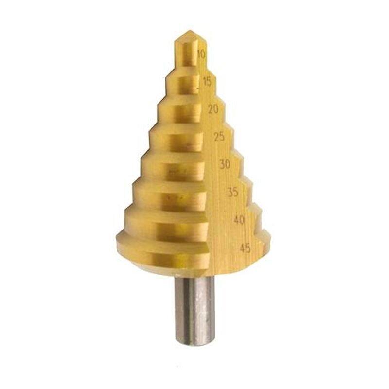 Stupňovitý vrták do kovu SD41 – 10-45 mm, TiN, HSS