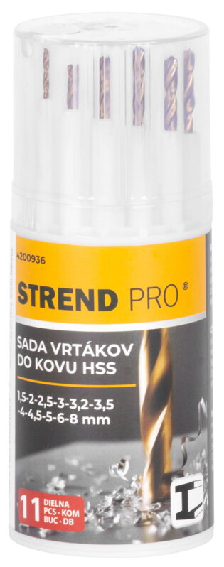 Sada vrtákov do kovu Strend Pro – 11 ks, oceľ HSS