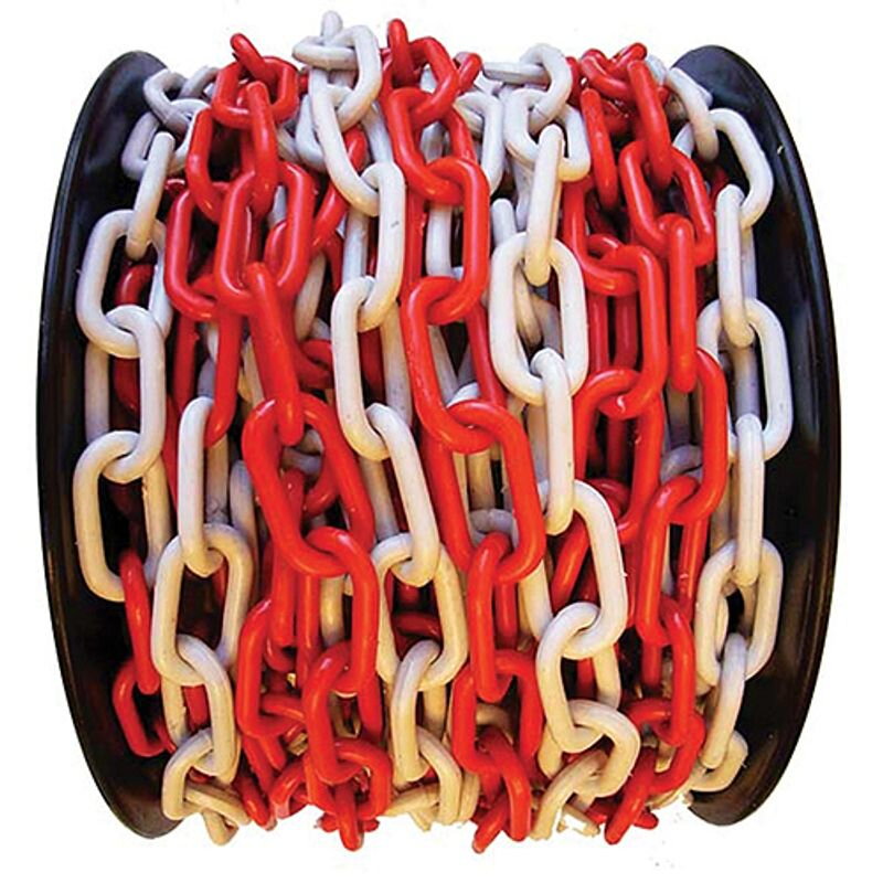 Reťaz SLC 6 mm, L-25 m, plast, červeno-biela