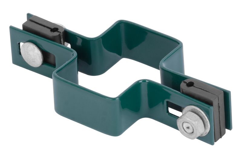 Objímka na hranatý stĺpik 60×40 mm, priebežná, zelená, Zn+PVC, RAL6005 Objímka na hranatý stĺpik 60×40 mm, priebežná, zelená, Zn+PVC, RAL6005