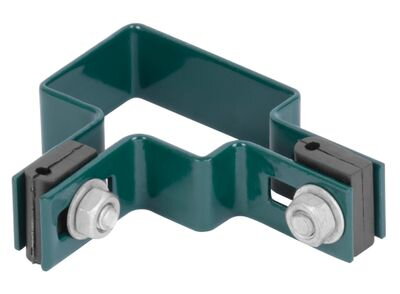 Objímka na hranatý stĺpik 60×40 mm, rohová, zelená, Zn+PVC, RAL6005 Objímka na hranatý stĺpik 60×40 mm, rohová, zelená, Zn+PVC, RAL6005