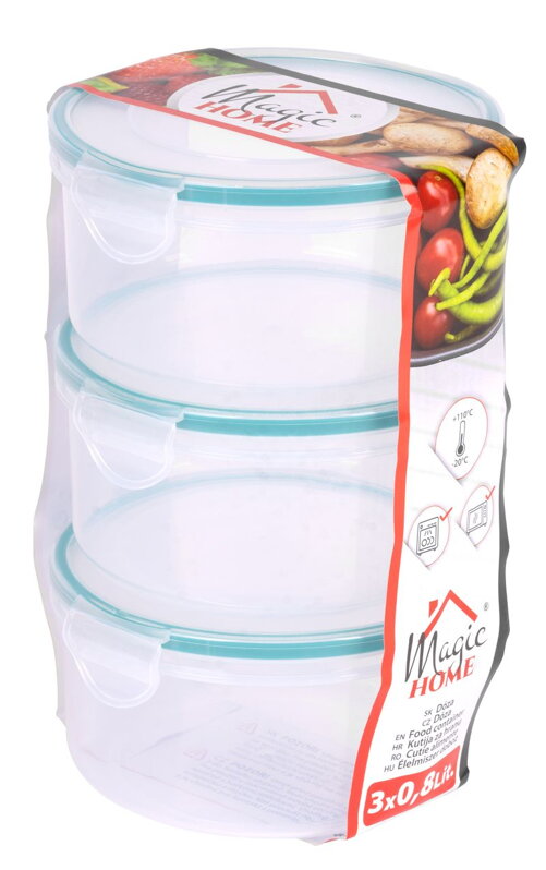 MagicHome Dóza Lunchbox R808, 3x0,8 l, sada 3 ks, okrúhle, Clip MagicHome Dóza Lunchbox R808, 3x0,8 l, sada 3 ks, okrúhle, Clip