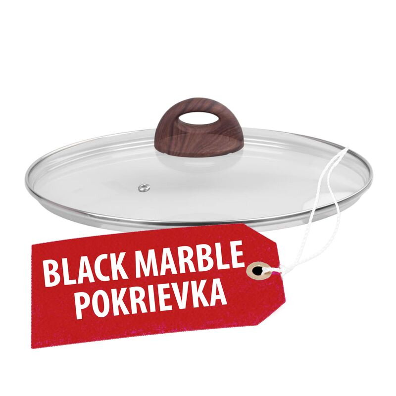 Pokrievka MagicHome Black Marble Line, 28 cm, sklenená Pokrievka MagicHome Black Marble Line, 28 cm, sklenená