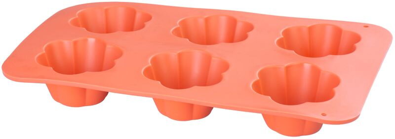Silikónová forma na 6 muffinov MagicHome – vzor kvet, červená Silikónová forma na 6 muffinov MagicHome – vzor kvet, červená