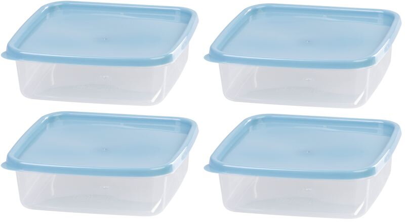 Dózy na potraviny MagicHome Lunchbox, 1 l, sada 4 ks, štvorcová Dózy na potraviny MagicHome Lunchbox, 1 l, sada 4 ks, štvorcová