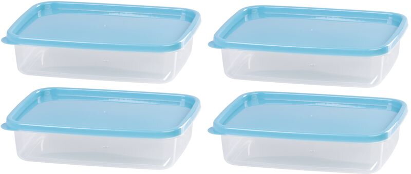 Dózy na potraviny MagicHome Lunchbox, 1 l, sada 4 ks, obdĺžniková Dózy na potraviny MagicHome Lunchbox, 1 l, sada 4 ks, obdĺžniková