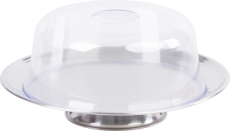 Podnos na tortu MagicHome, nerez, 31 cm, s priehľadným vekom Podnos na tortu MagicHome, nerez, 31 cm, s priehľadným vekom