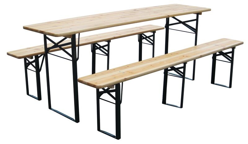 Pivný set DORTMUND Max, stôl 220x70x77 cm, 2x lavica 220x25x47 cm