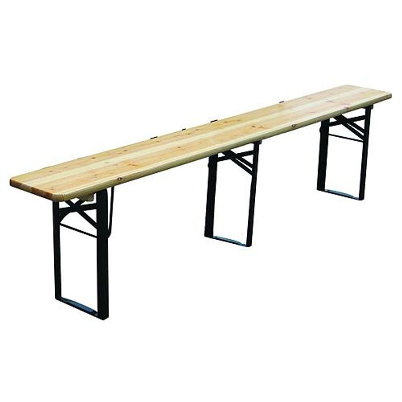 Lavica DORTMUND Medium3, 200x25x47 cm, drevo/kov