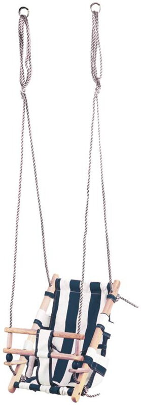 Detská hojdačka pre bábätka 36x24x45 cm, tkanina/drevo, modrá