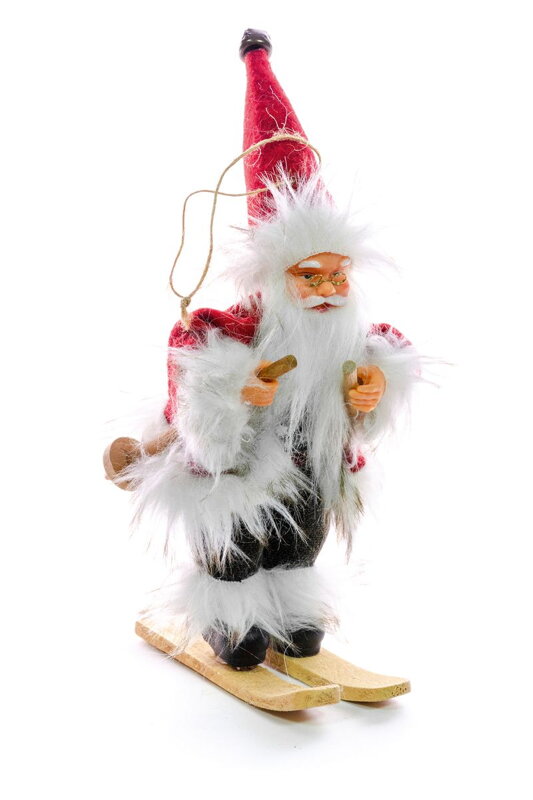 Vianočná dekorácia Santa na lyžiach, 18 cm Vianočná dekorácia Santa na lyžiach, 18 cm