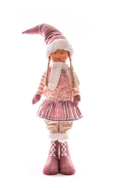 Vianočná dekorácia Dievča, ružové, 75 cm