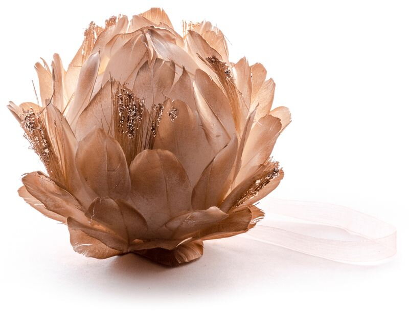 Vianočná dekorácia Flower 889-4, zlatá, 10 cm, závesná, páperová Vianočná dekorácia Flower 889-4, zlatá, 10 cm, závesná, páperová