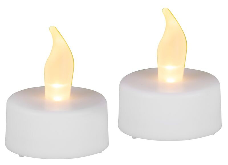 Sviečky na hrob LED čajové, sada 2 ks, biele, pohyblivý plameň Sviečky na hrob LED čajové, sada 2 ks, biele, pohyblivý plameň