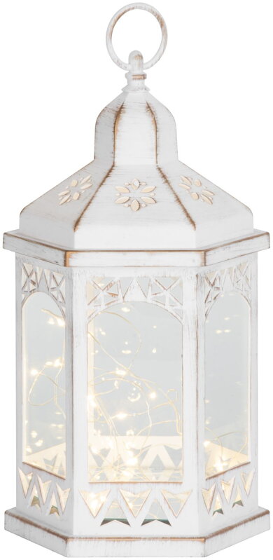 Vianočný lampáš Morocco, 30 mLED, čierny, časovač, 32 cm Vianočný lampáš Morocco, 30 mLED, čierny, časovač, 32 cm