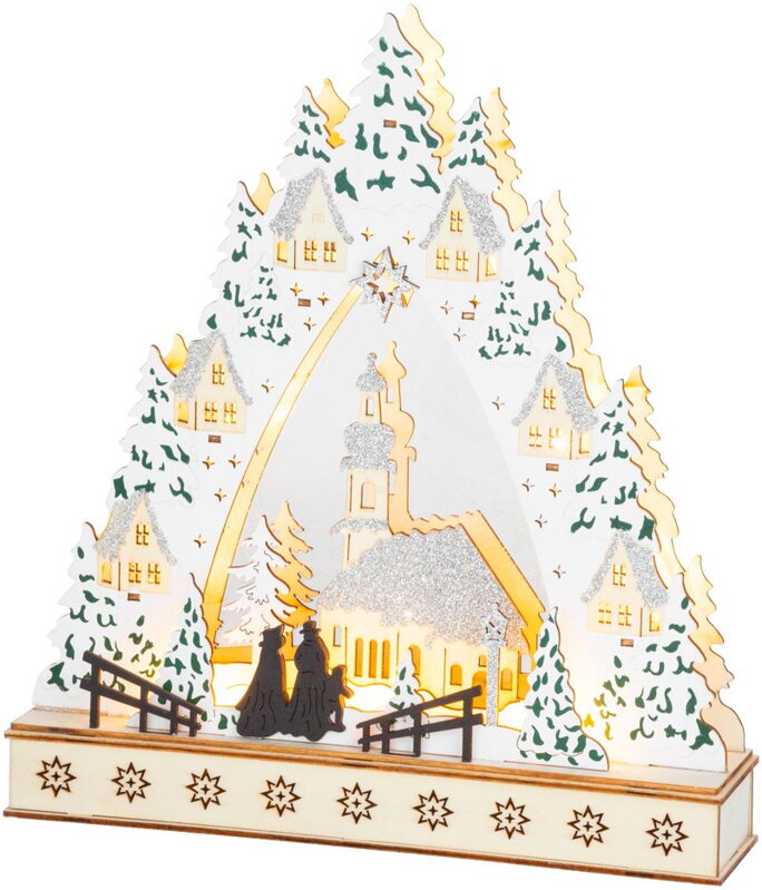 Vianočná dekorácia Dedinka, LED, MDF, 30x7x33,5 cm Vianočná dekorácia Dedinka, LED, MDF, 30x7x33,5 cm