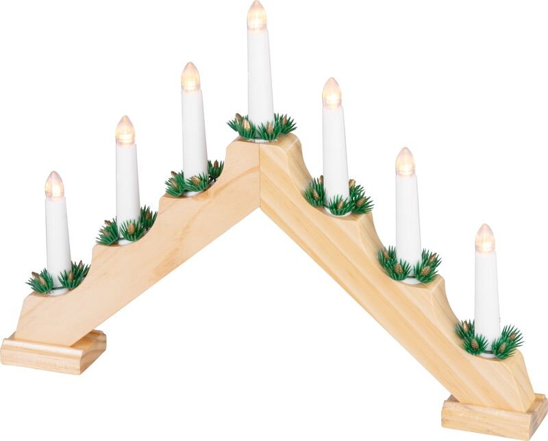 Svietnik 7× LED, teplá biela, imitácia dreva, 39×29 cm, interiér Svietnik 7× LED, teplá biela, imitácia dreva, 39×29 cm, interiér