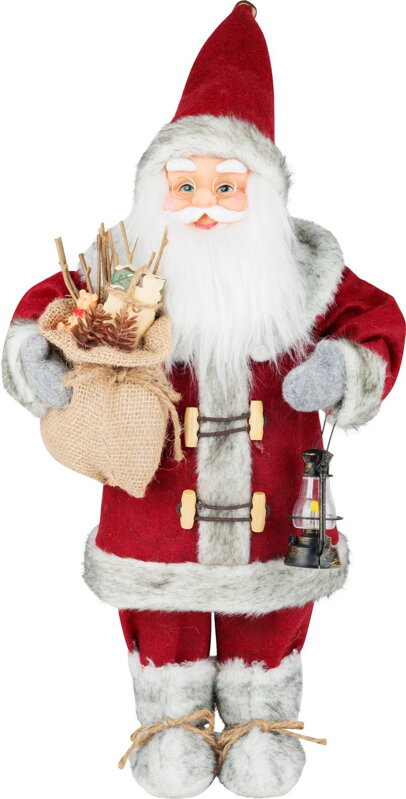 Vianočná dekorácia Santa s lampášom, červený, 46 cm Vianočná dekorácia Santa s lampášom, červený, 46 cm