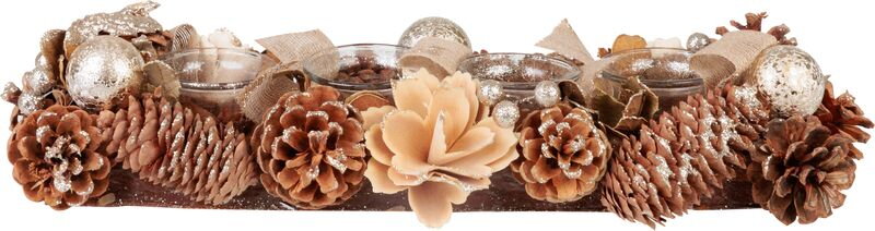 Ikebana MagicHome, prírodná, adventná, krémová, 44x15x9 cm Ikebana MagicHome, prírodná, adventná, krémová, 44x15x9 cm