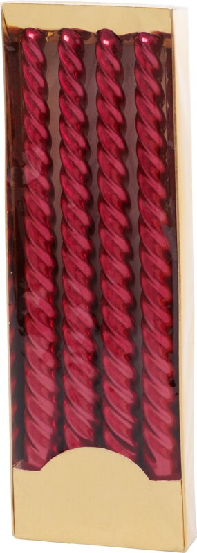 Červené špirálové sviečky MagicHome, 25 cm, balenie 4 ks Červené špirálové sviečky MagicHome, 25 cm, balenie 4 ks