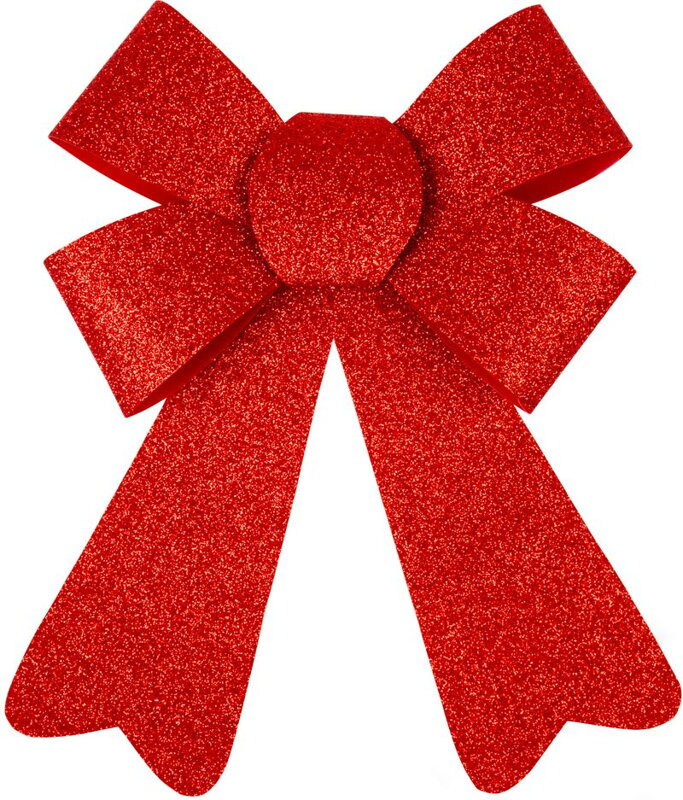 Červená trblietavá mašľa MagicHome vianočná dekorácia, 13x21 cm Červená trblietavá mašľa MagicHome vianočná dekorácia, 13x21 cm
