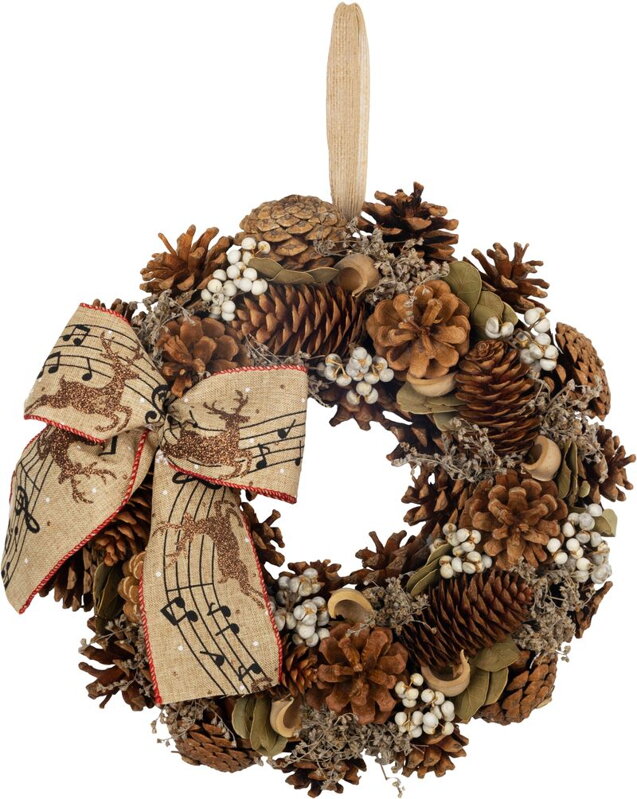 Veniec na dvere, prírodný, závesný, s mašľou, 30 cm Veniec na dvere, prírodný, závesný, s mašľou, 30 cm