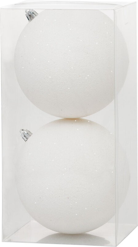 Gule na vianočný stromček, 2 ks, biele, 12 cm Gule na vianočný stromček, 2 ks, biele, 12 cm