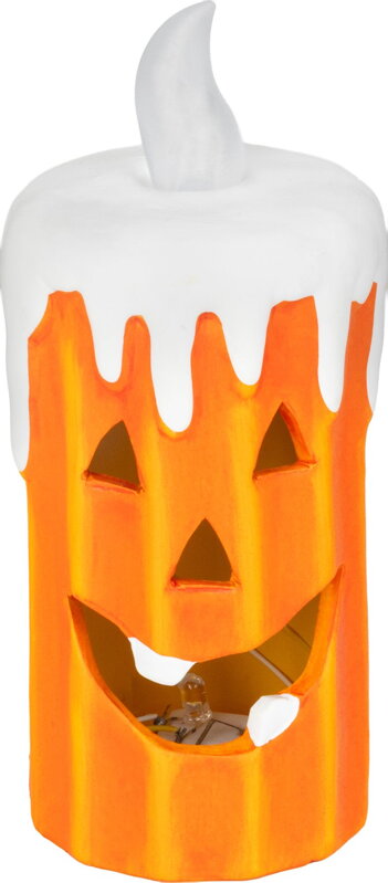 Dekorácia MagicHome Nature, tekvica - sviečka, LED, terakota, 6,8x6,8x16 cm