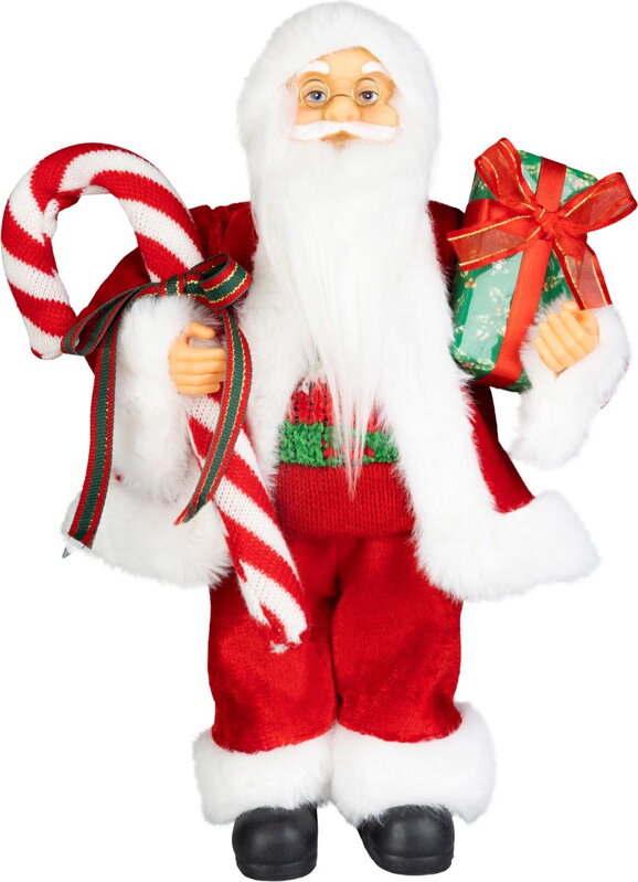 Dekorácia MagicHome Vianoce, Santa, s darčekom, červený, 45 cm Dekorácia MagicHome Vianoce, Santa, s darčekom, červený, 45 cm