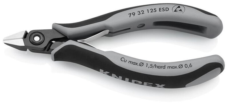 Kliešte KNIPEX 79 32 125 ESD – 125 mm, štiepacie, bočné, presné, elektronika Kliešte KNIPEX 79 32 125 ESD – 125 mm, štiepacie, bočné, presné, elektronika
