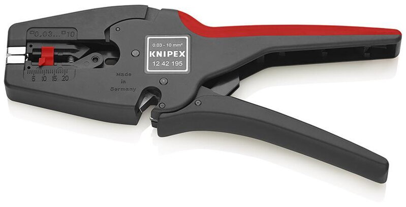 Klieste KNIPEX 12 42 195, 195 mm, 0.03-10.0mm, odblankovacie, automaticke, Multistrip 10