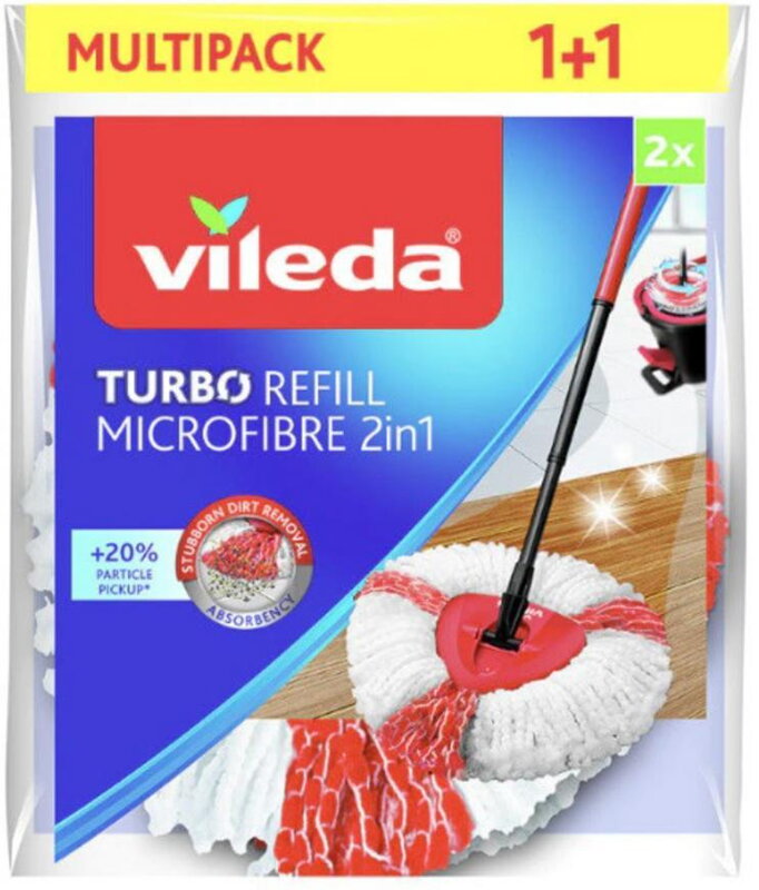 Náhrada na mop Vileda TURBO 2v1, 1+1 zadarmo Náhrada na mop Vileda TURBO 2v1, 1+1 zadarmo