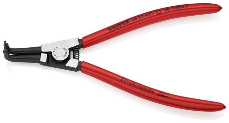 Kliešte KNIPEX 46 21 A31 – 40-100 mm, zahnuté 90°, na vonkajšie poistné krúžky Kliešte KNIPEX 46 21 A31 – 40-100 mm, zahnuté 90°, na vonkajšie poistné krúžky