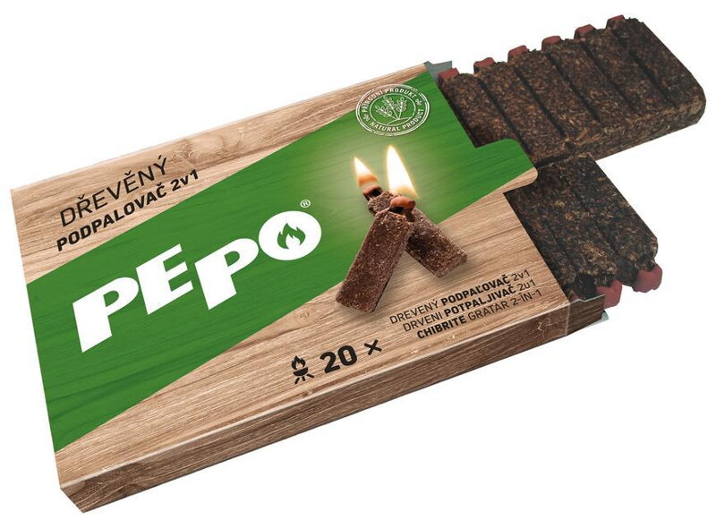 PE-PO Podpaľovač drevný, 20 podpalov, FSC 100% PE-PO Podpaľovač drevný, 20 podpalov, FSC 100%