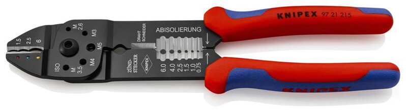 Klieste KNIPEX 97 21 215, 230 mm, 0.5-6.0mm/AWG 20-10, lisovacie