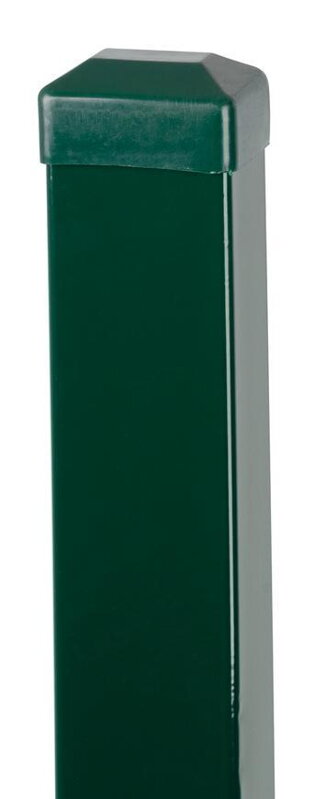 Stĺpik Strend Pro EUROSTANDARD, 1700/60x40/1,25 mm, zelený, hranatý, čiapočka, Zn+PVC, RAL6005