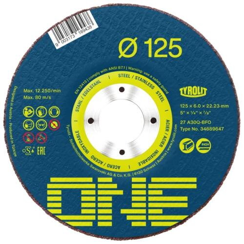 Kotuc Tyrolit ONE 178x6,0x22,23mm, A30Q-BFO, 2v1, ocel/nerez Kotuc Tyrolit ONE 178x6,0x22,23mm, A30Q-BFO, 2v1, ocel/nerez