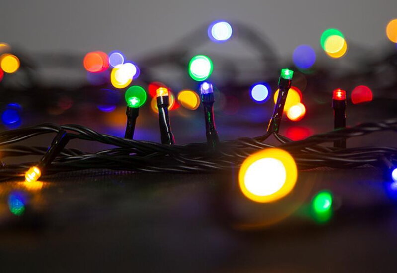 Vianočné osvetlenie reťaz Multi-Connect Star line, 120 LED multicolor, jednoduché svietenie