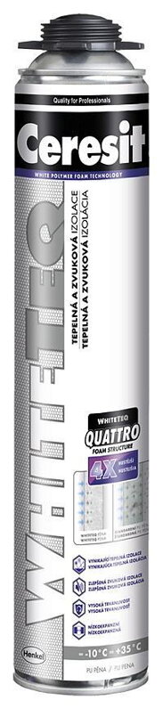 Pena CERESIT WhiteTeq Gun, 750 ml, trubičková, SilverFoam Pena CERESIT WhiteTeq Gun, 750 ml, trubičková, SilverFoam