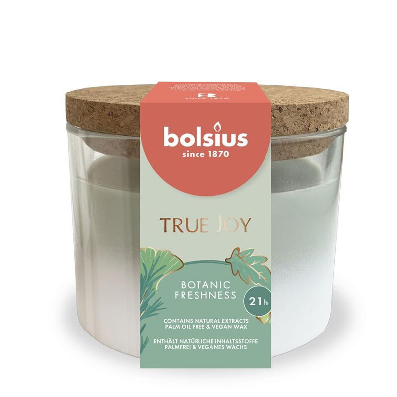 Vonná sviečka Bolsius True Joy Botanic Freshness, 180/90 mm