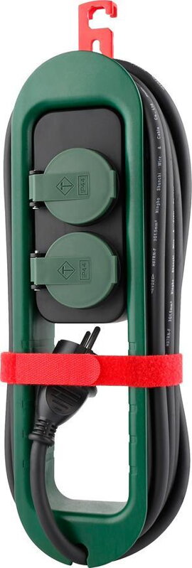 Predlžovací kábel FS0701, 4,9 m, 2× zásuvka, IP44, hák na zavesenie Predlžovací kábel FS0701, 4,9 m, 2× zásuvka, IP44, hák na zavesenie
