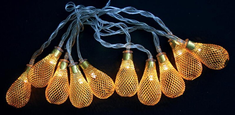 MagicHome Reťaz Lantern Ball, zlatá, 2xAA MagicHome Reťaz Lantern Ball, zlatá, 2xAA