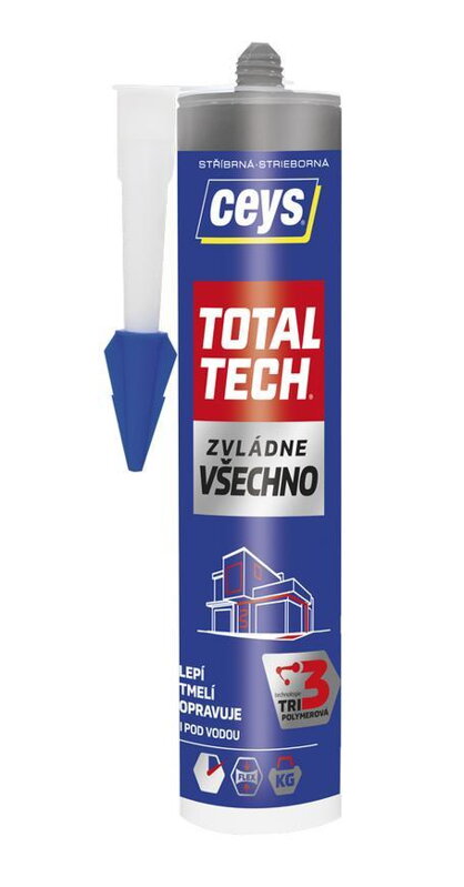 Lepidlo Ceys TOTAL TECH, strieborný, 2v1 tmel, 290 ml Lepidlo Ceys TOTAL TECH, strieborný, 2v1 tmel, 290 ml