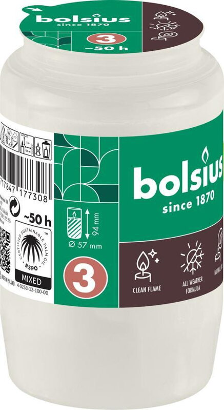 Náplň do kahanca Bolsius, 50 h, 57x94 mm, biela, olej