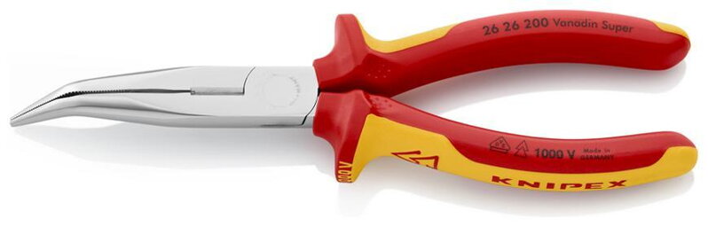 Kliešte KNIPEX 26 26 200 – polguľaté, zahnuté, úzke Kliešte KNIPEX 26 26 200 – polguľaté, zahnuté, úzke