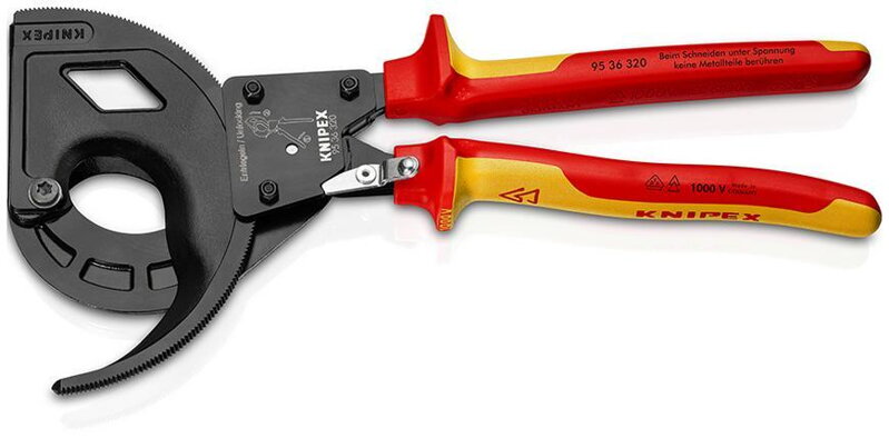 Klieste kablove KNIPEX 95 36 320, 320 mm, 60mm/600mm2, so zapadkou, VDE Klieste kablove KNIPEX 95 36 320, 320 mm, 60mm/600mm2, so zapadkou, VDE