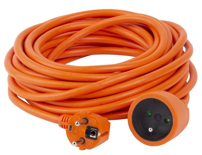 Predlžovací kábel DG-YFB01 20m, oranžový, 1 zásuvka