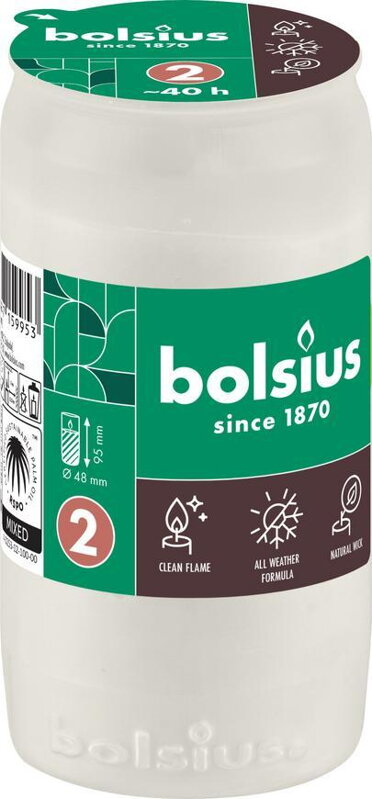 Náplň do kahanca Bolsius, 40 h, 110 g, 48x95 mm, biela, olej