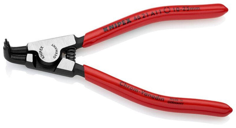 Kliešte KNIPEX 46 21 A11 – 10-25 mm, zahnuté 90°, na vonkajšie poistné krúžky Kliešte KNIPEX 46 21 A11 – 10-25 mm, zahnuté 90°, na vonkajšie poistné krúžky