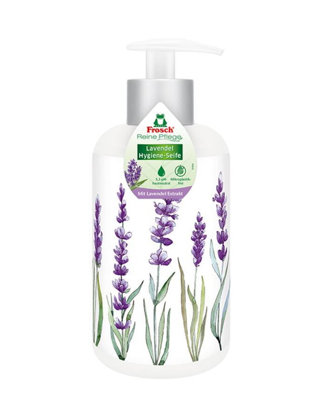 Mydlo Frosch Sensitive, tekuté, levanduľa, s dávkovačom, 300 ml Mydlo Frosch Sensitive, tekuté, levanduľa, s dávkovačom, 300 ml